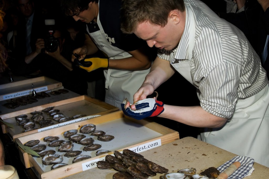 oyster shucking competition at Galway oyster festival