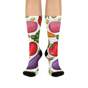 “Veggie Medley” – Mixed Vegetables Unisex Fun Socks