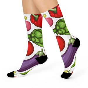 “Veggie Medley” – Mixed Vegetables Unisex Fun Socks