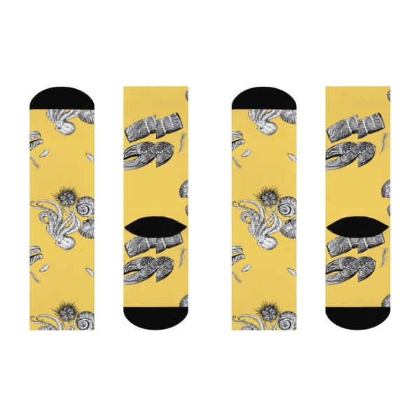 backside view octopus socks at oysterencyclopedia.com