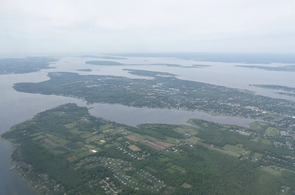 Narragansett Bay aerial view.
