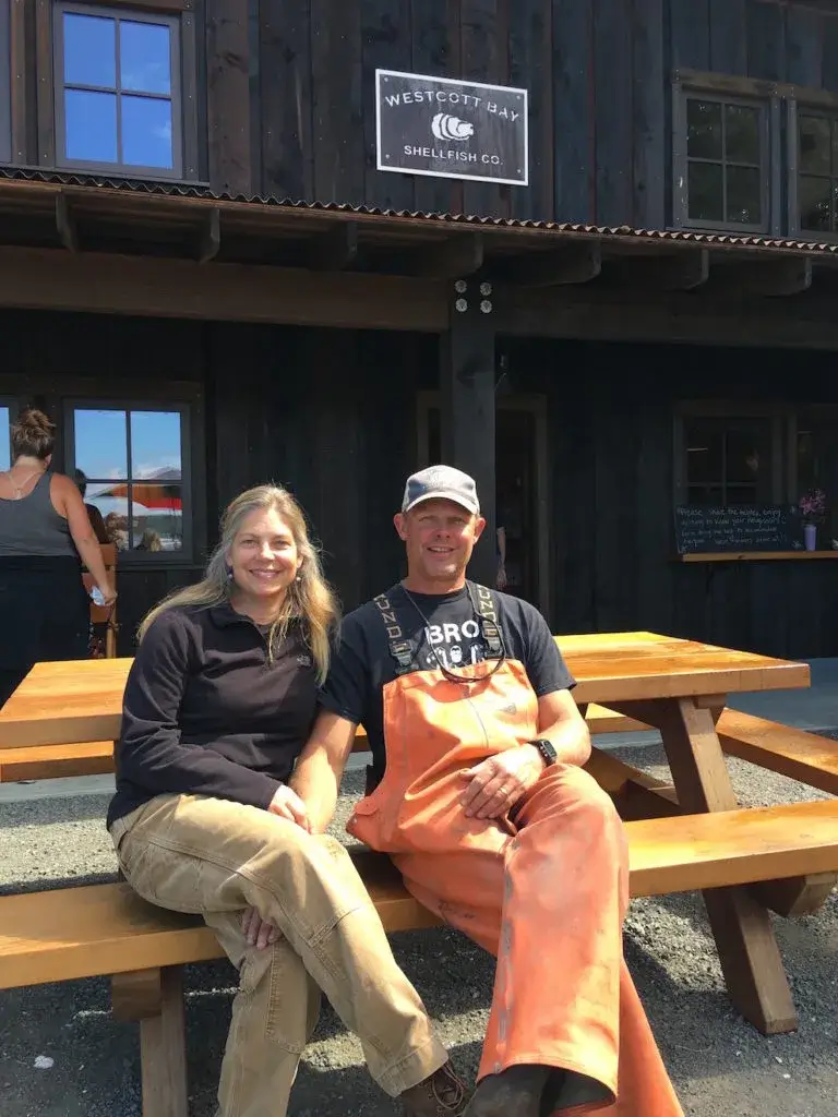 eric and andrea anderson owners of westcott  bay shellfish. 