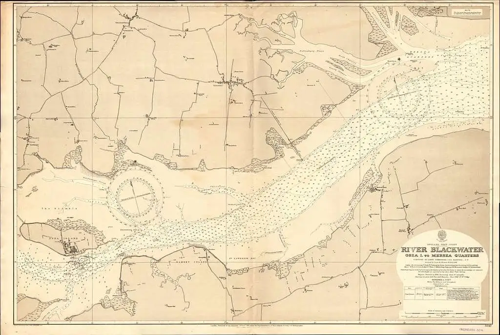 old map of black water estuary from 1918