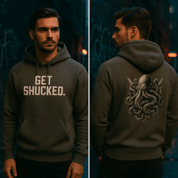 Kraken ‘Get Shucked’ Hoodie – Unisex Oyster Hoodie by New Era - Image 4