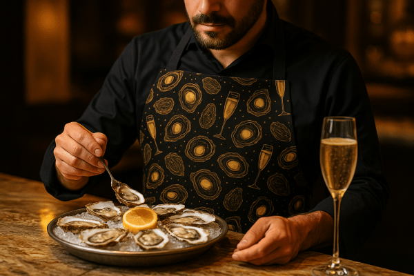 Oyster New Year Premium Twill Apron – Chef-Grade Oyster Apron with Elegant Design - Image 3