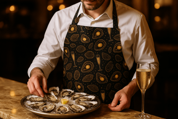 Oyster New Year Premium Twill Apron – Chef-Grade Oyster Apron with Elegant Design - Image 2