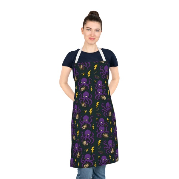 Kraken Shucker Chef Apron – Tattoo-Style Oyster Apron for Professional Kitchens — view 3