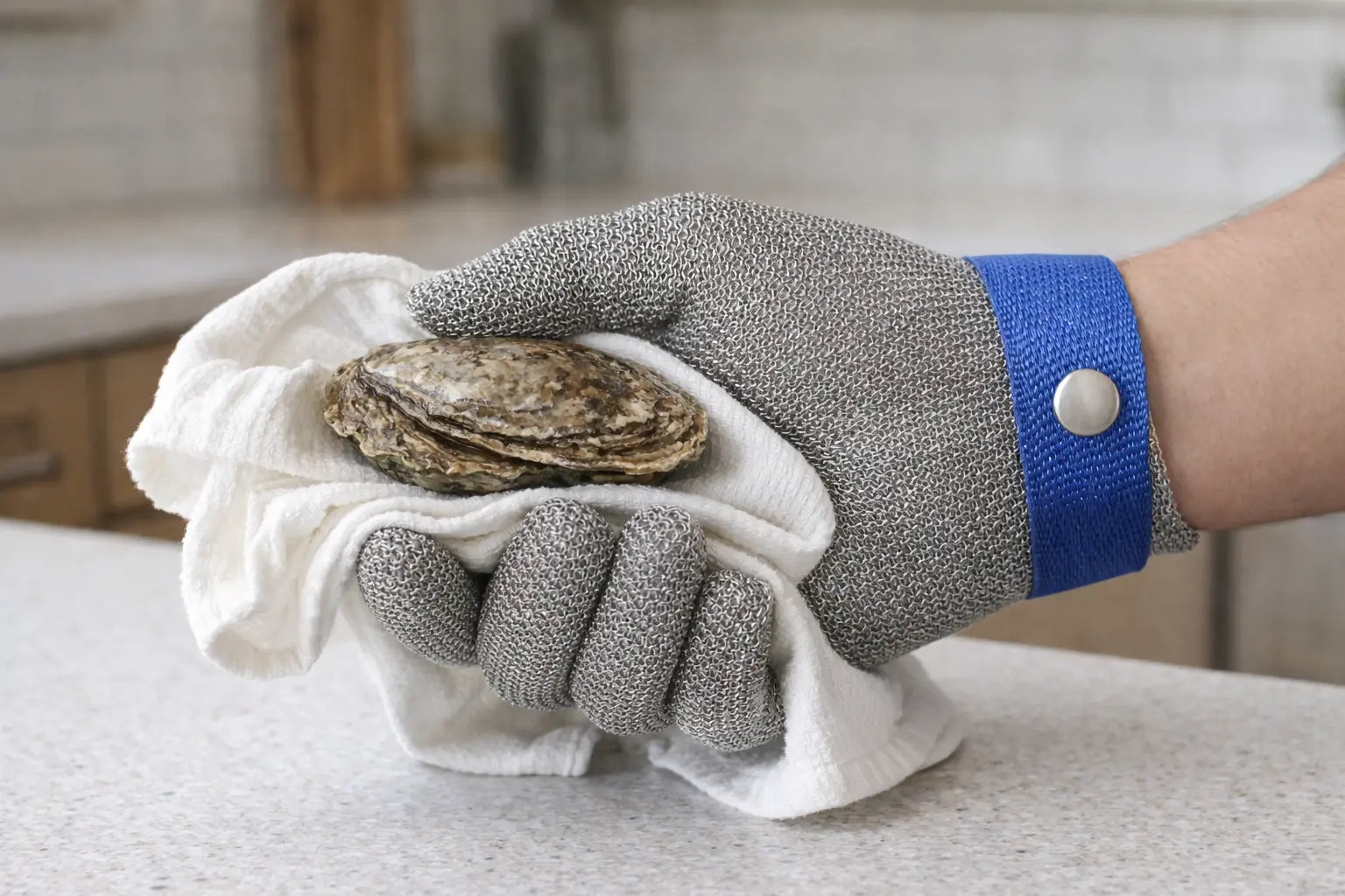 gol-siv ANSI A9 stainless steel mesh glove for oyster shucking safety