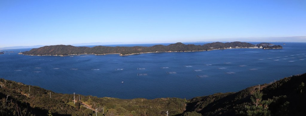 Tōshijima seen from Mount Ō in Sugashima in Toba, Mie prefecture, Japan.


