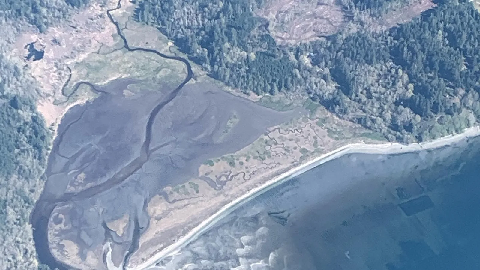 Aerial view of Thorndyke Bay on north Hood Canal, home of Baywater Sweets