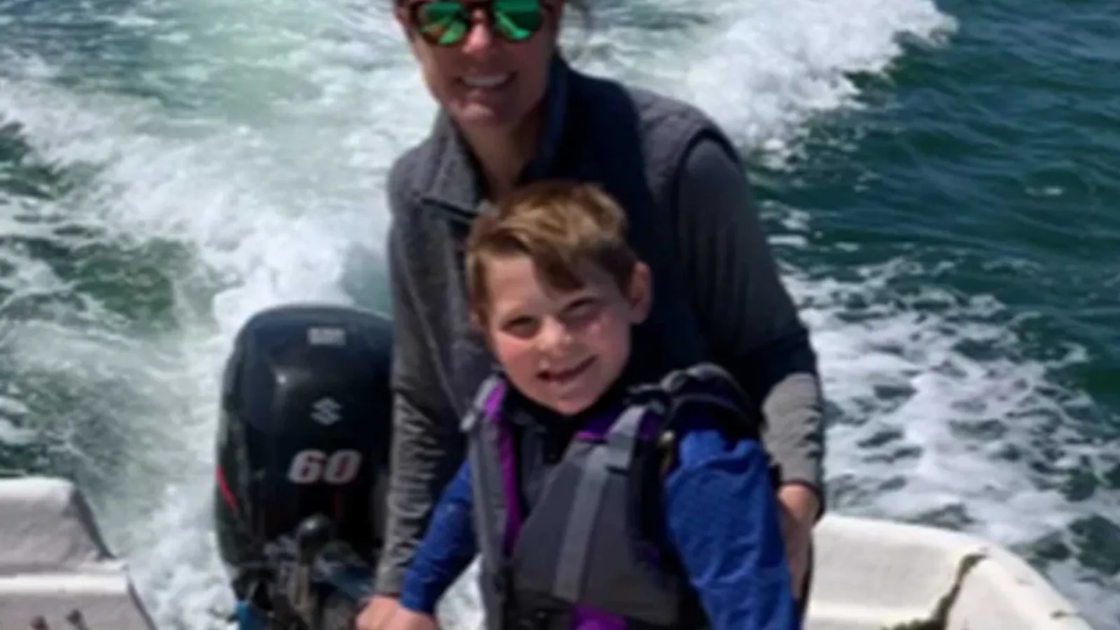 Jennifer Tarantino and family on the boat — Cold Bottom oyster farm, Plymouth